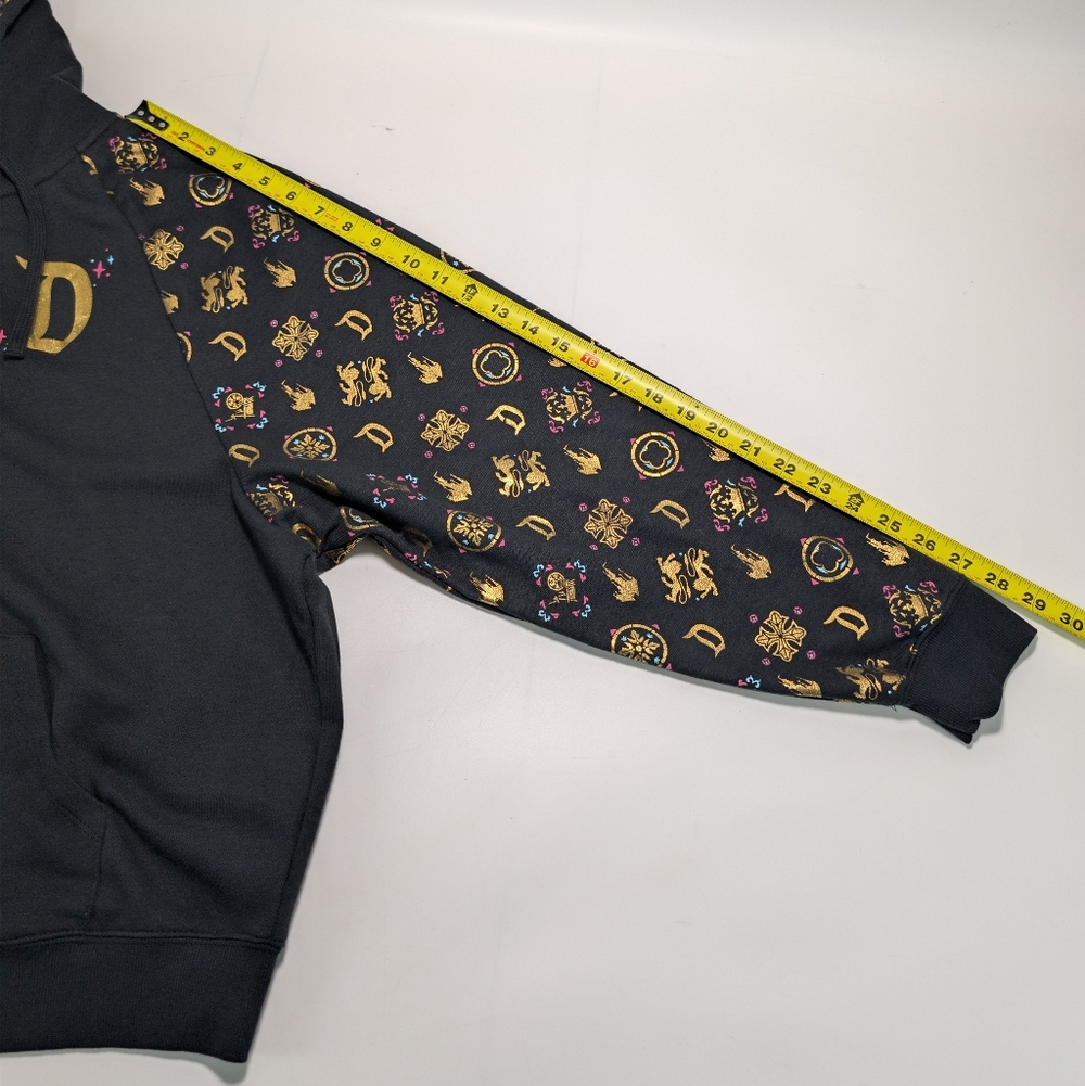 Disney Sleeping Beauty Castle Gold Design Black Full Zip Hoodie - Picture 9 of 9